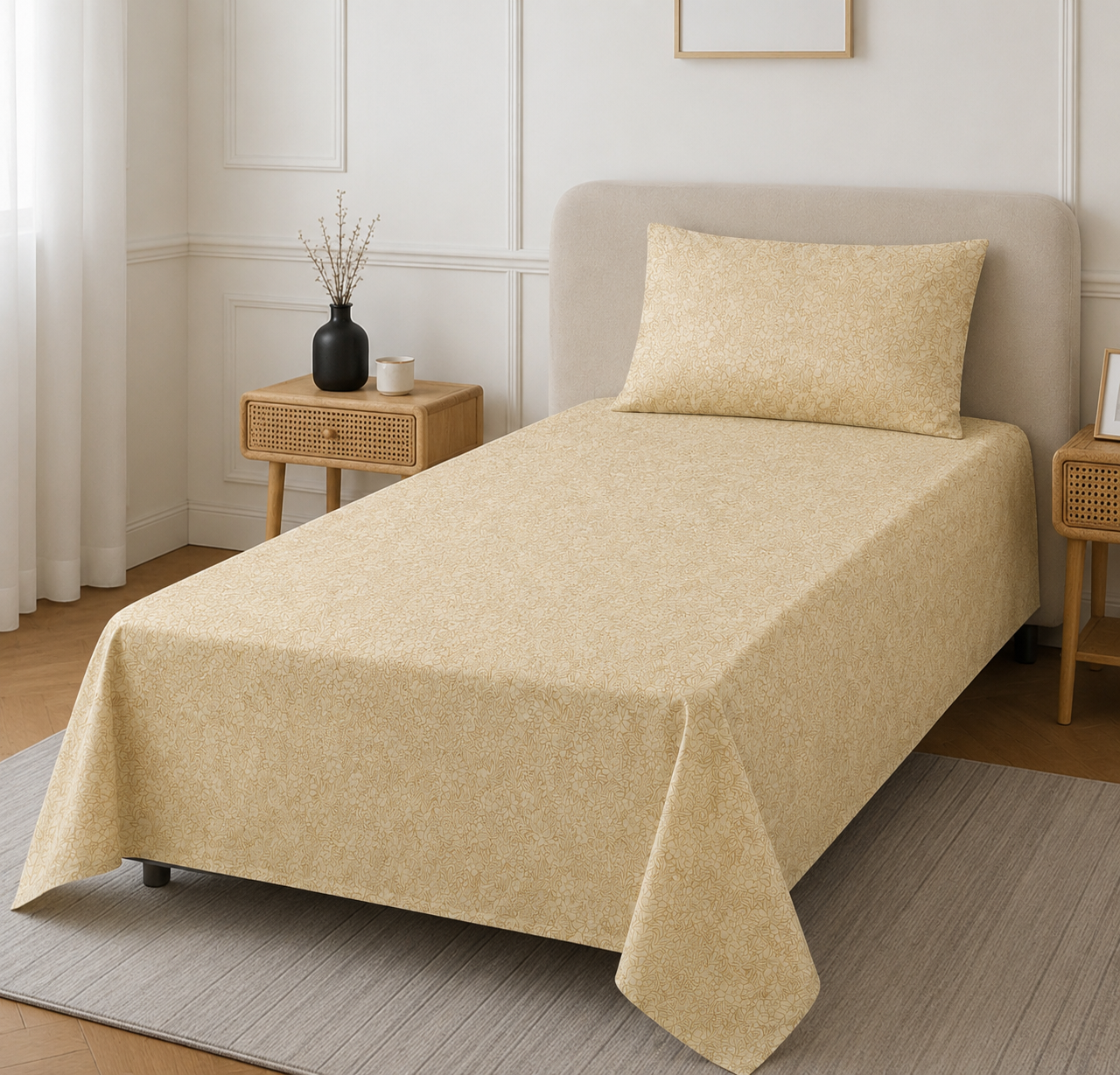 single flowered bed
