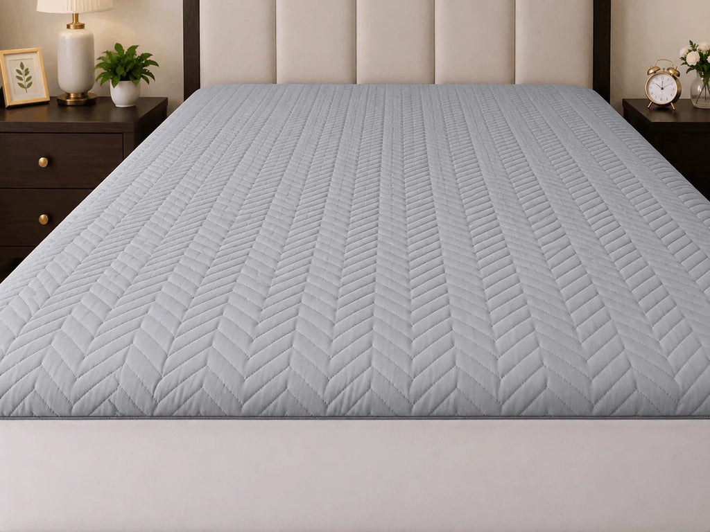 Mattress Protector Quilted Waterproof Ultra sonic Grey