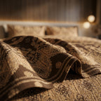 Premium Brown Beige Ethnic Bedsheet Set