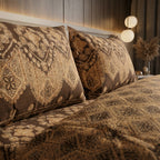 Premium Brown Beige Ethnic Bedsheet Set