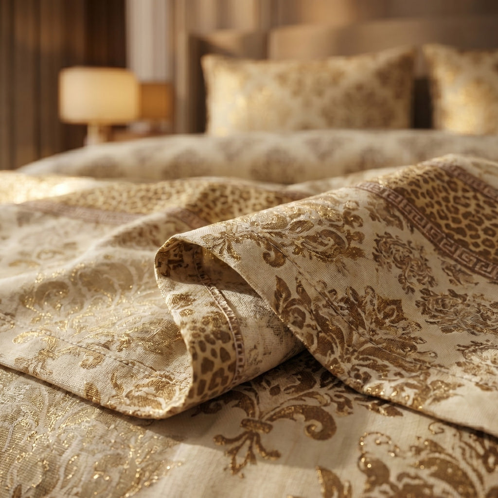 Luxury Damask Print Bedsheet Set