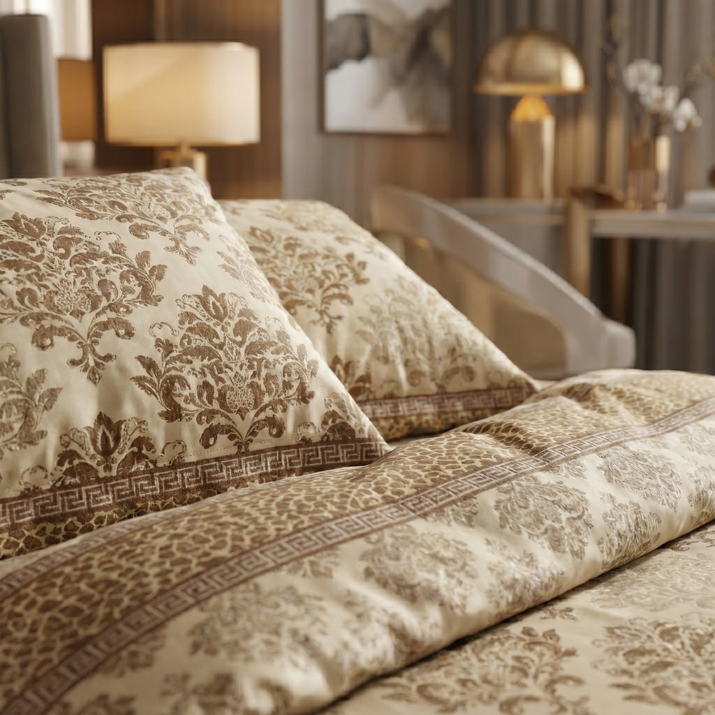 Luxury Damask Print Bedsheet Set