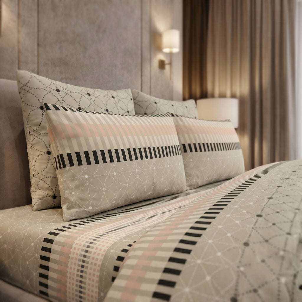 Luxury Beige Cotton Bedsheet Set