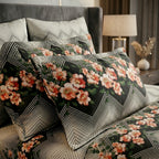 Pure Cotton Floral Chevron Bedsheet Set